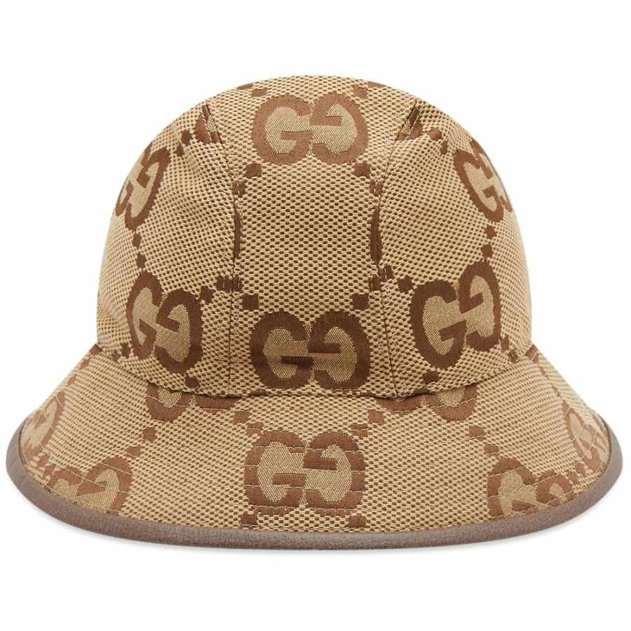 Bucket Hats * | Gucci Jumbo Gg Jaquard Bucket Hat