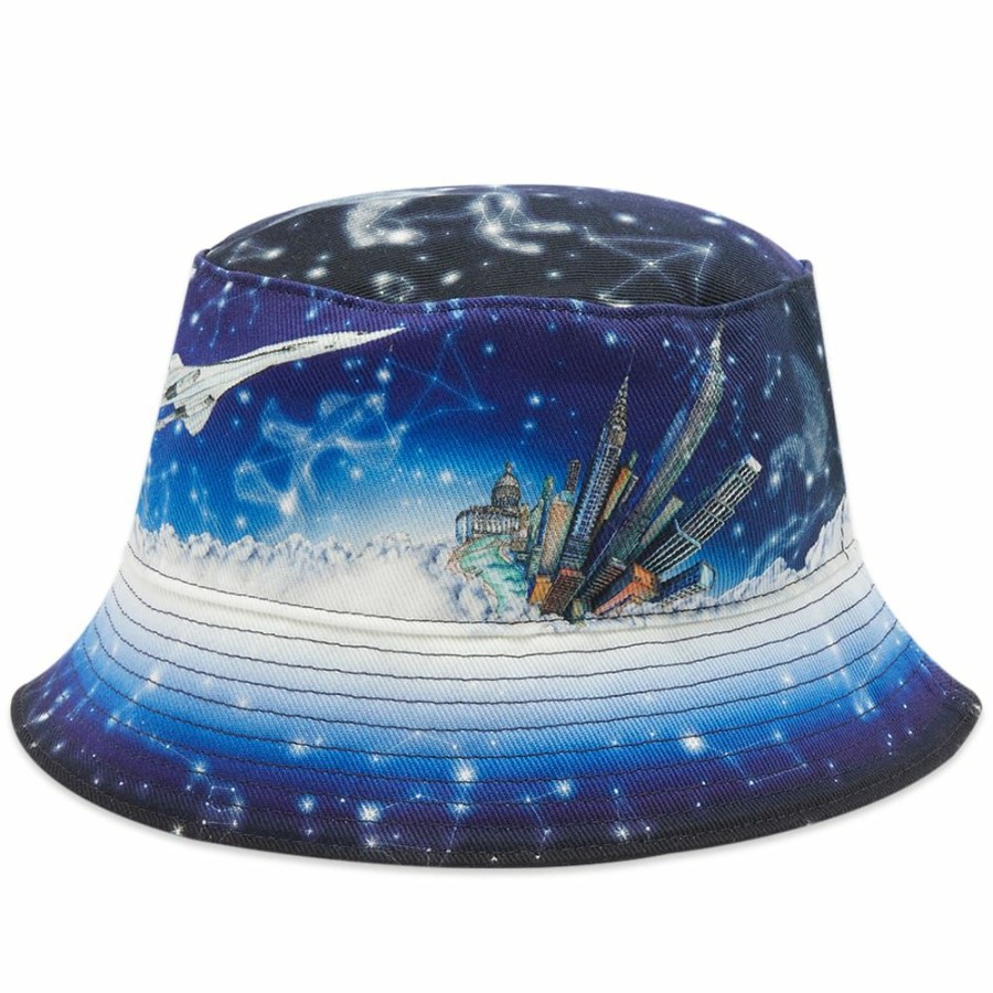 Bucket Hats * | Casablanca Printed Denim Bucket Hat