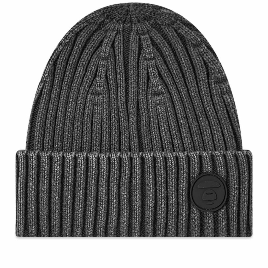 Beanies * | Aape By A Bathing Ape Aape Ribbed Logo Beanie