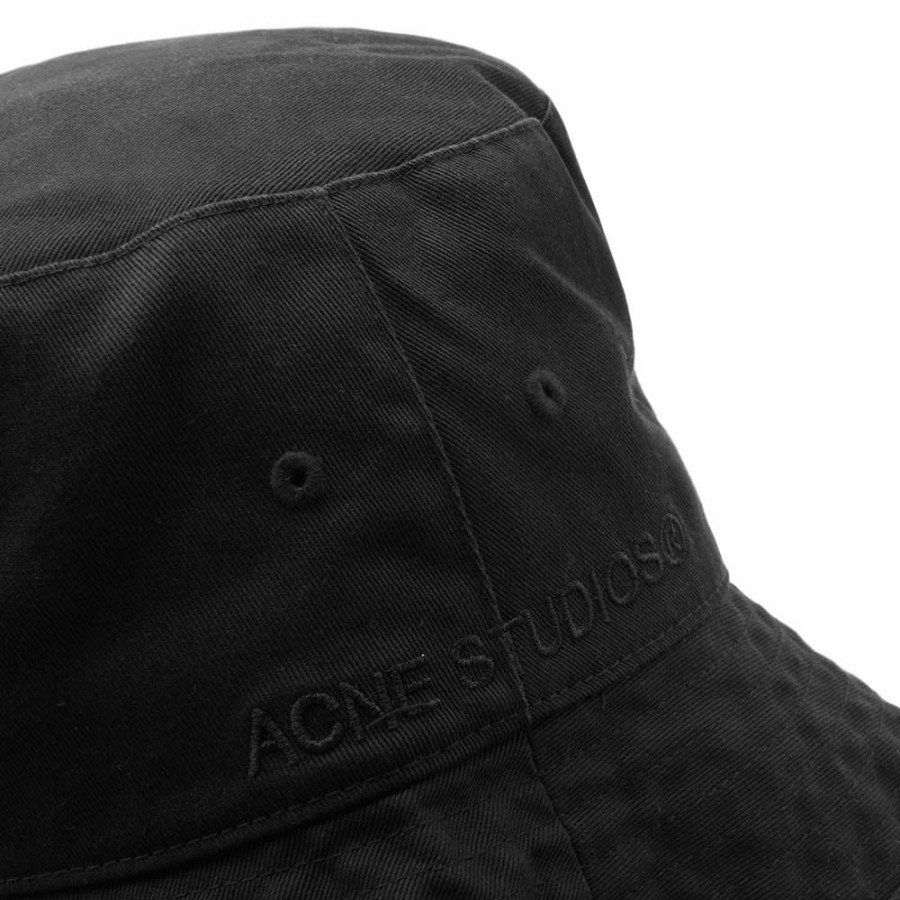 Bucket Hats * | Acne Studios Brimmo Twill Logo Bucket Hat