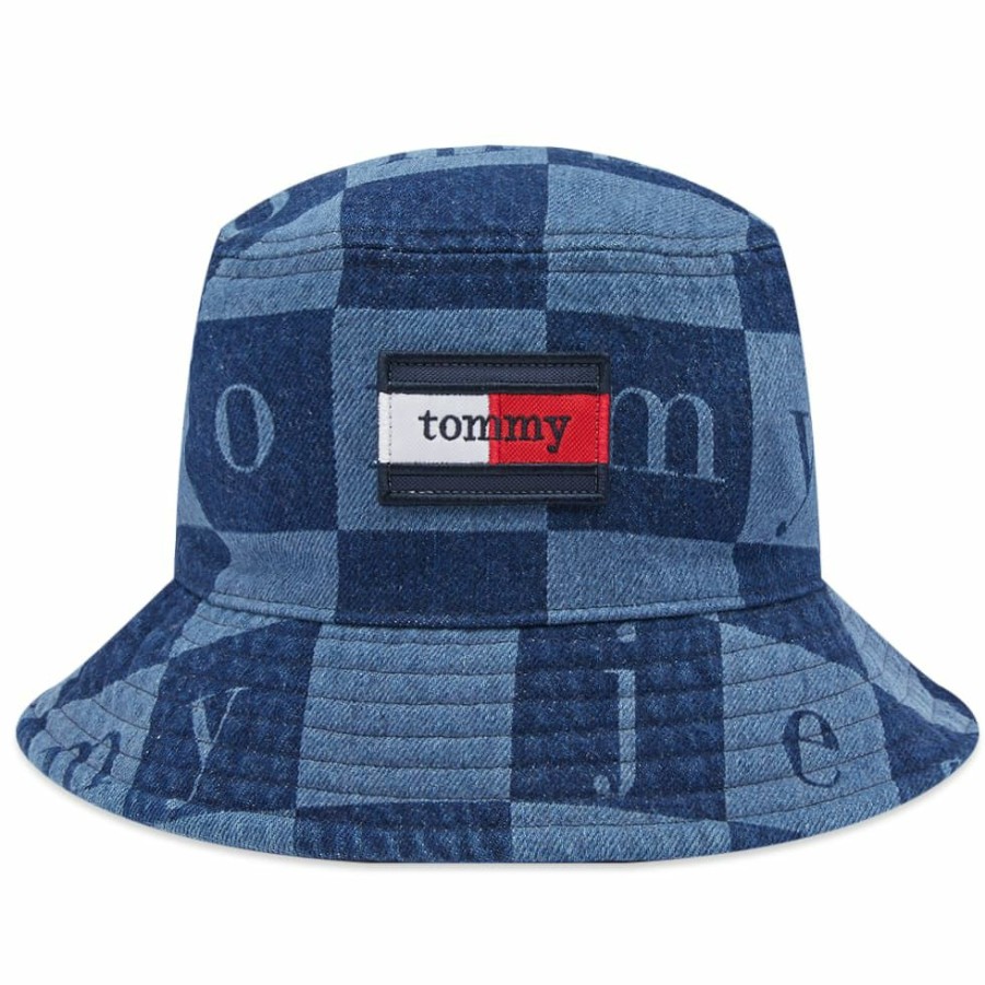 Bucket Hats * | Tommy Jeans Monogram Denim Bucket Hat