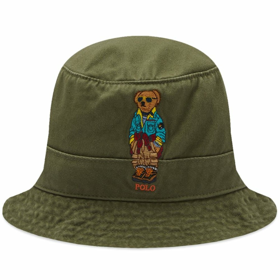 Bucket Hats * | Polo Ralph Lauren Bear Bucket Hat