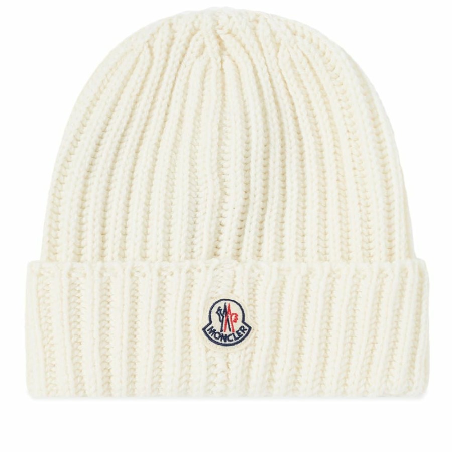 Beanies * | Moncler Geometric Pattern Beanie Hat