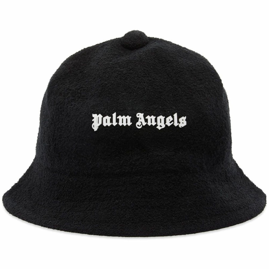 Bucket Hats * | Palm Angels Boucle Logo Bucket Hat