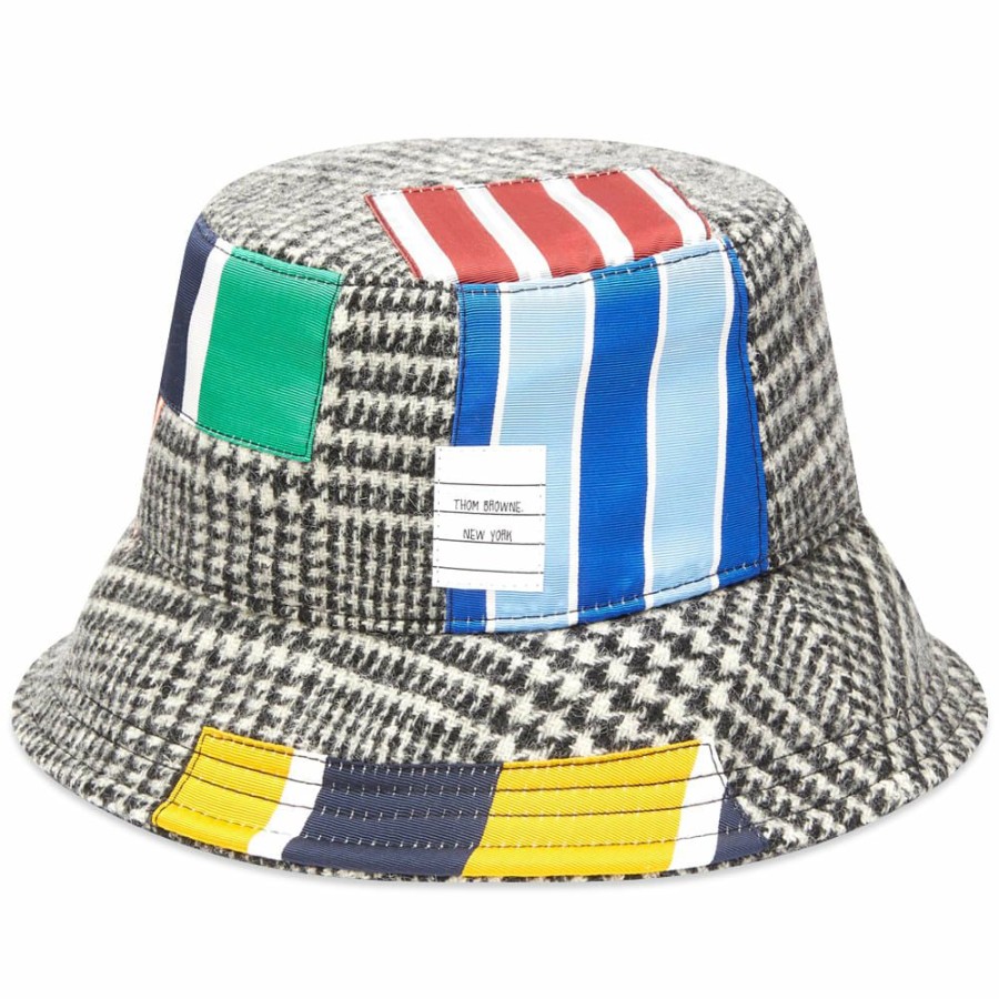 Bucket Hats * | Thom Browne Mixed Panel Bucket Hat