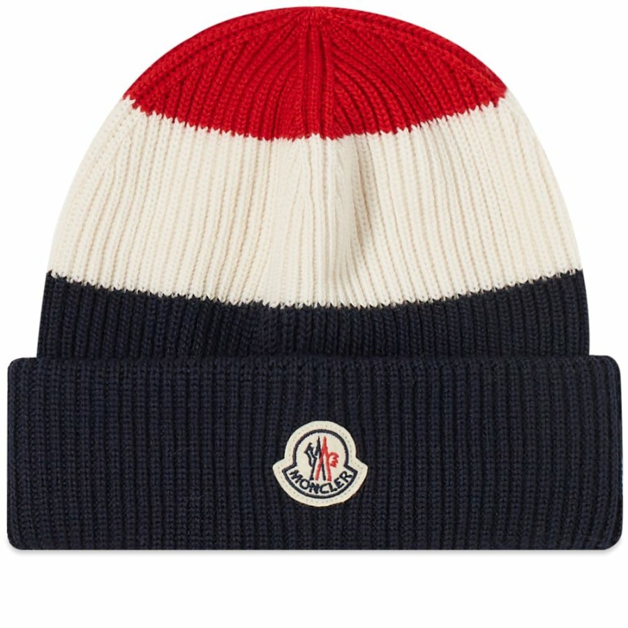 Beanies * | Moncler Tricolore Bobble Hat