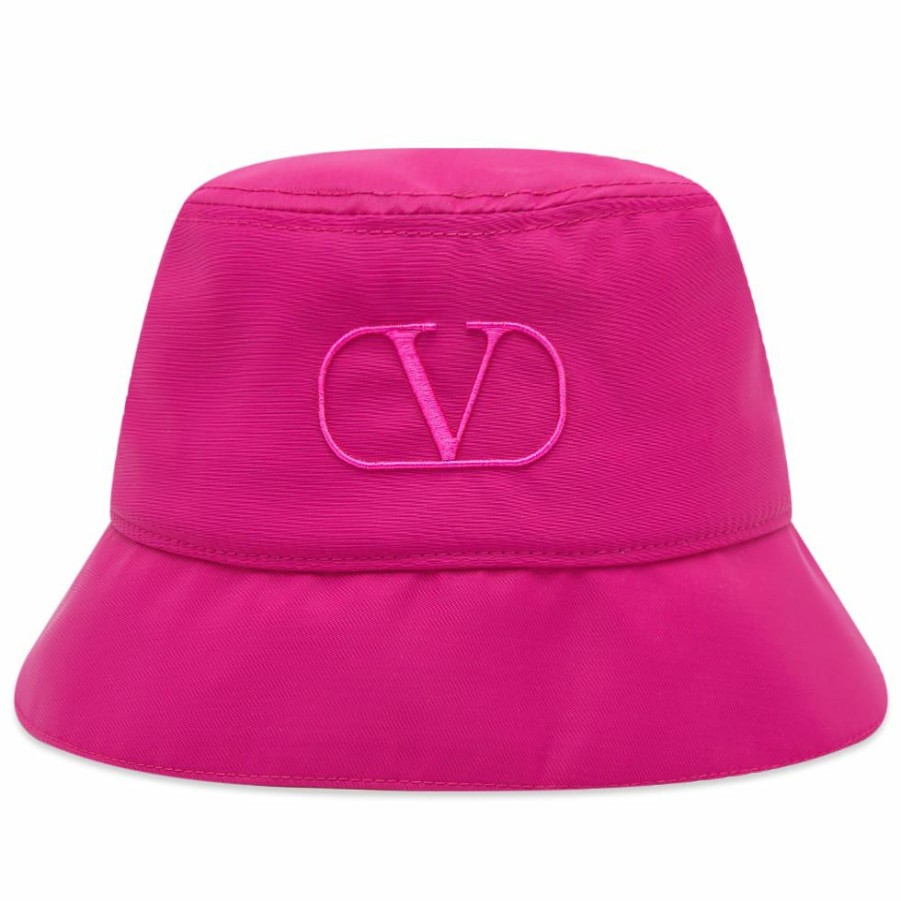 Bucket Hats * | Valentino Nylon Logo Bucket Hat