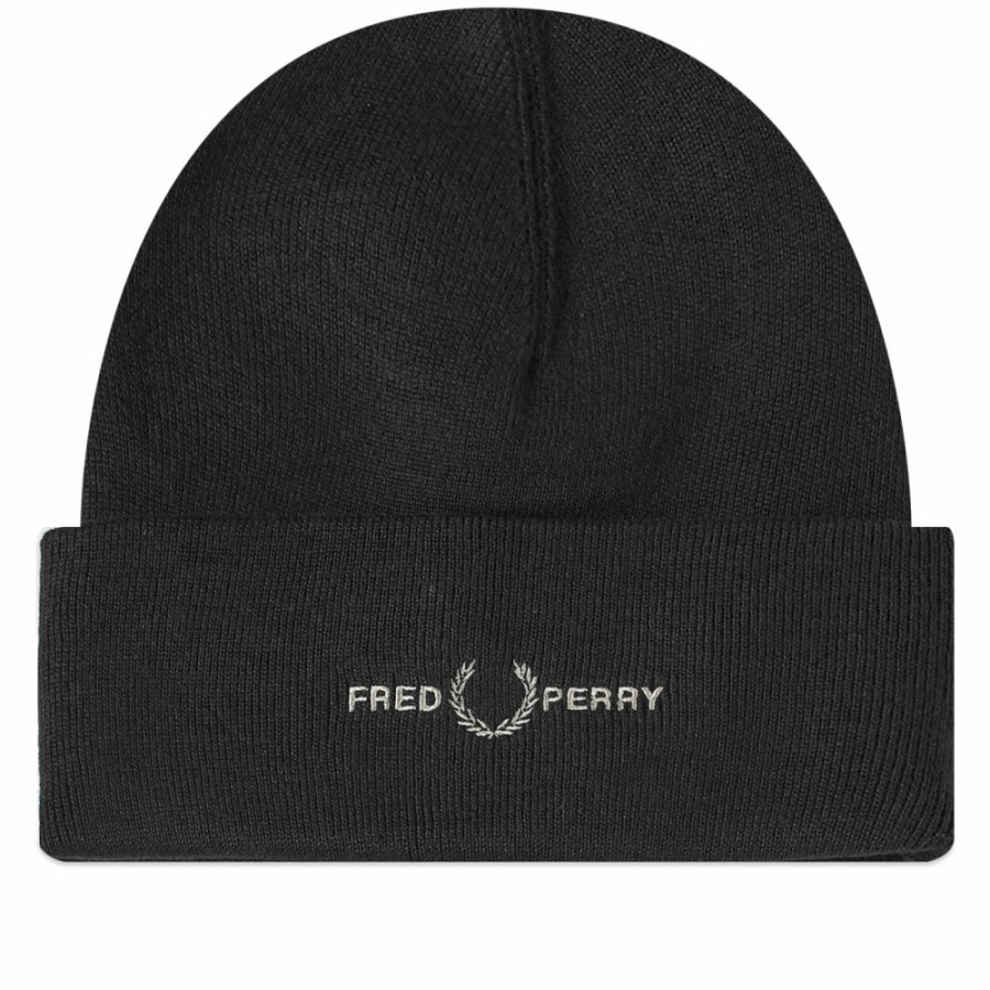 Beanies * | Fred Perry Logo Beanie