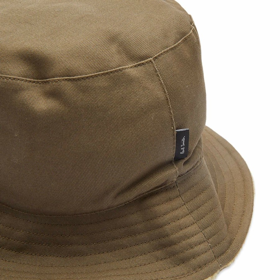 Bucket Hats * | Paul Smith Reversible Shearling Bucket Hat