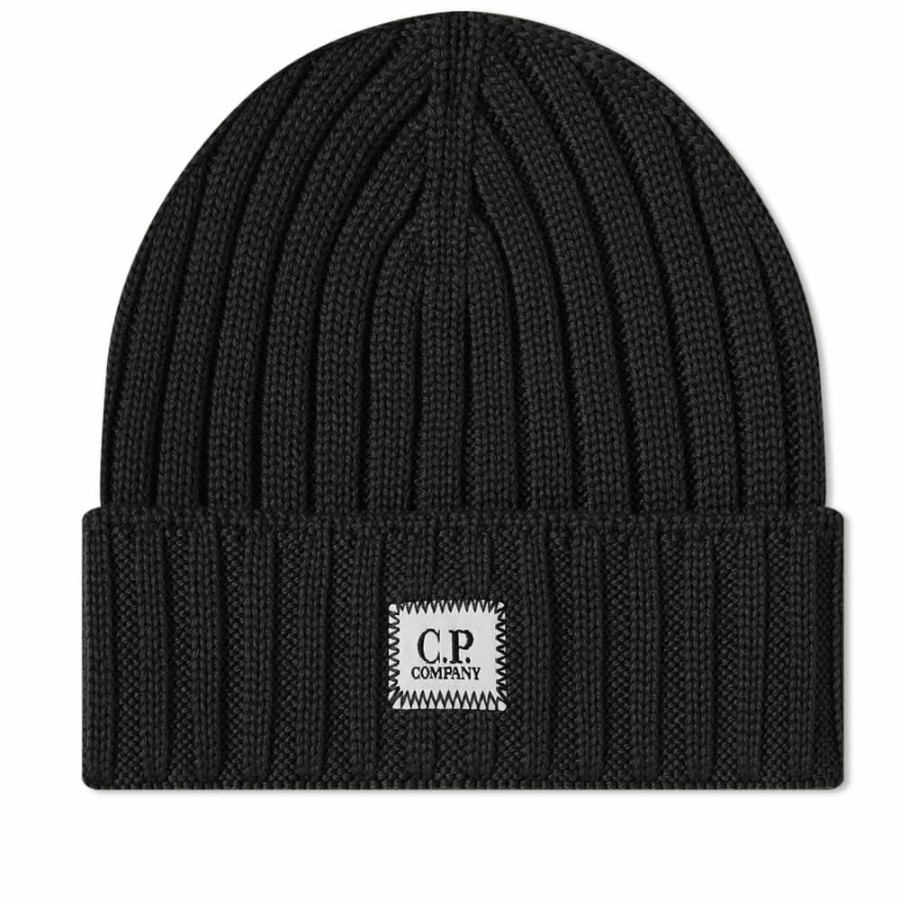 Beanies * | C.P. Company Patch Logo Beanie