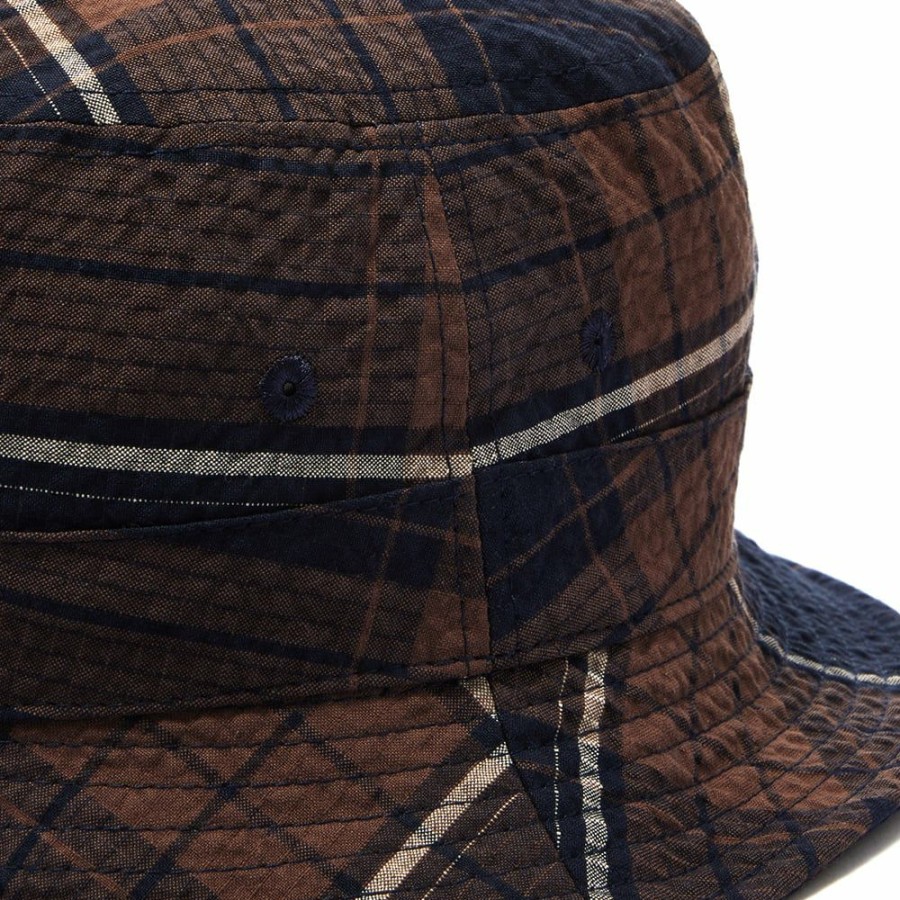 Bucket Hats * | Universal Works Check Seersucker Bucket Hat