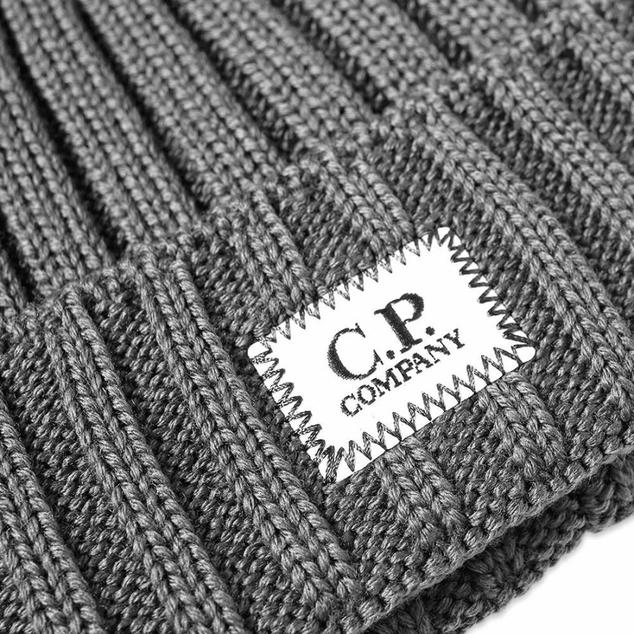 Beanies * | C.P. Company Patch Logo Beanie