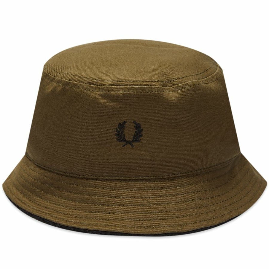 Bucket Hats * | Fred Perry Authentic Reversible Borg Fleece Bucket Hat