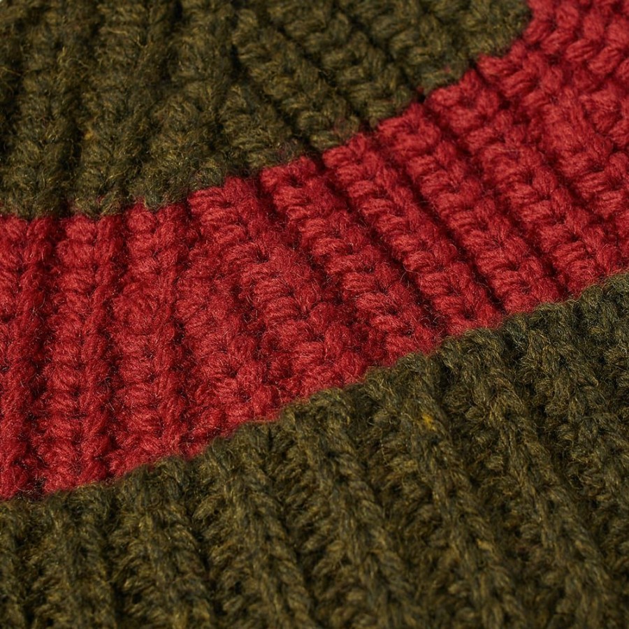 Beanies * | Nigel Cabourn Stripe Pom Pom Beanie