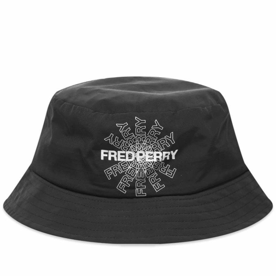 Bucket Hats * | Fred Perry Graphic Print Bucket Hat