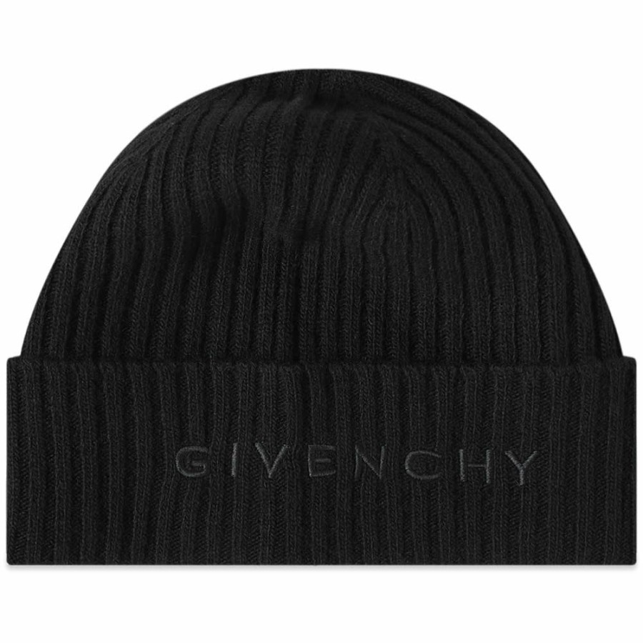 Beanies * | Givenchy Ribbed Logo Beanie