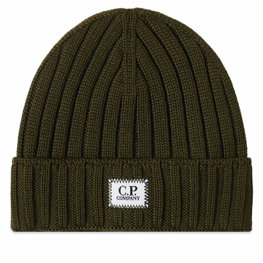 Beanies * | C.P. Company Patch Logo Beanie