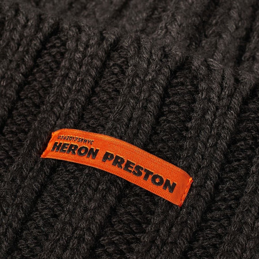 Beanies * | Heron Preston Logo Tab Rib Beanie